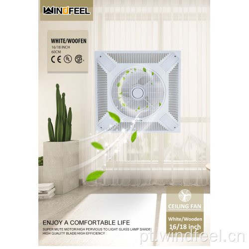 Personalizar Material PP ABS Plástico Ventilador de teto falso decorativo de 14 polegadas com controle remoto